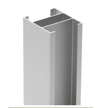 Glad Serie van Bestaan Aluminium paal met gleuf van 51 mm - tuinafsluitingshop